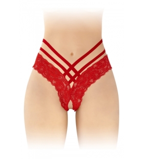 Tanga ouvert Anne - rouge