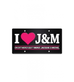 Plaque métal I love J&M